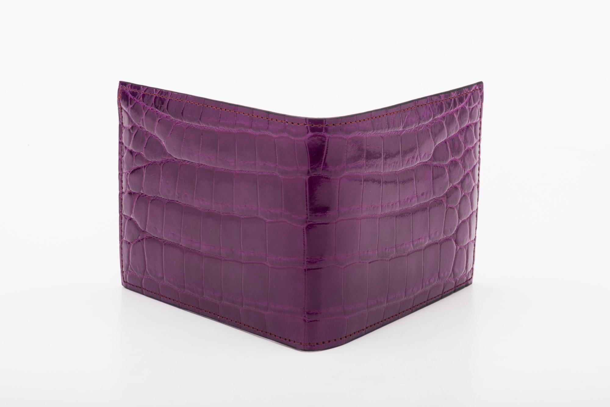 Portafoglio vero coccodrillo viola - immagine 4