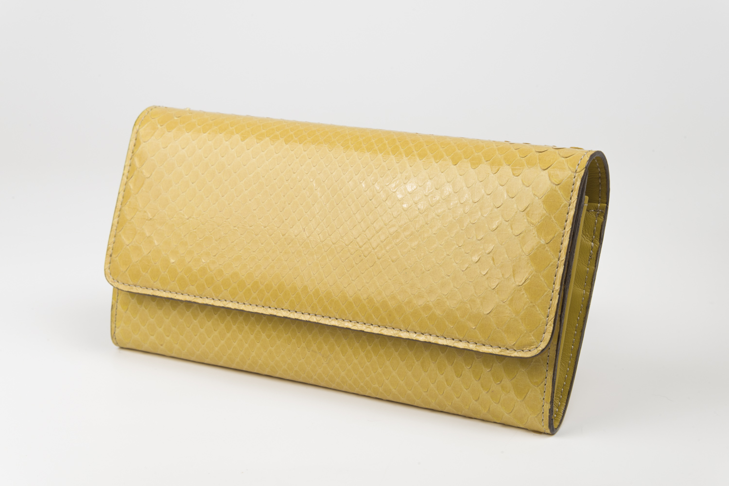 Portafoglio vero pitone lux yellow