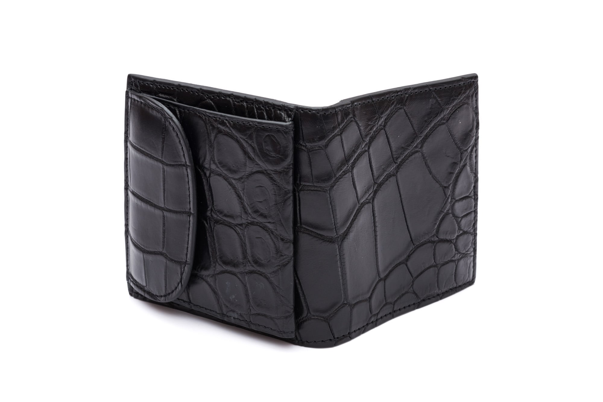 Compact wallet vero alligatore nero - immagine 3