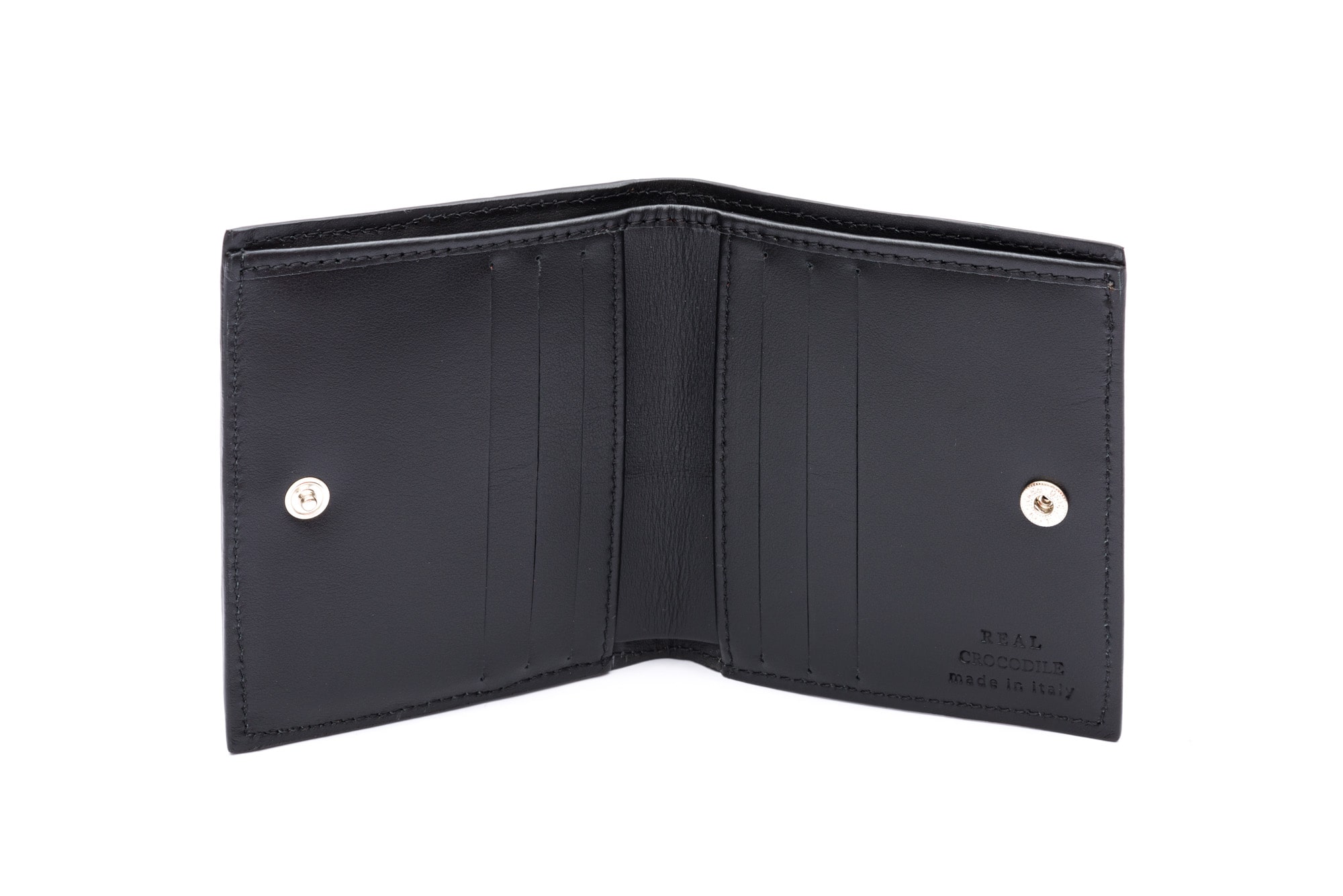 Compact wallet vero alligatore nero - immagine 4