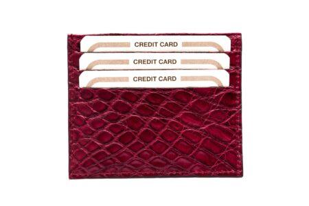 Porta carte di credito fianco caimano red purple