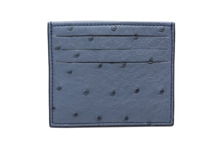 Porta carte di credito struzzo navy