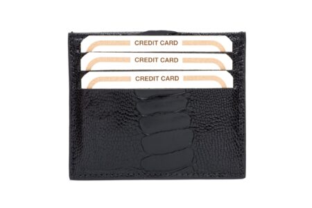 Porta carte di credito zampa struzzo nero