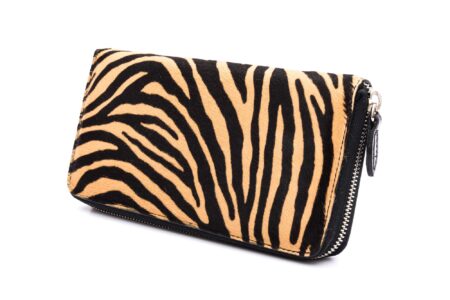 Portafoglio donna cavallino zebretta con zip