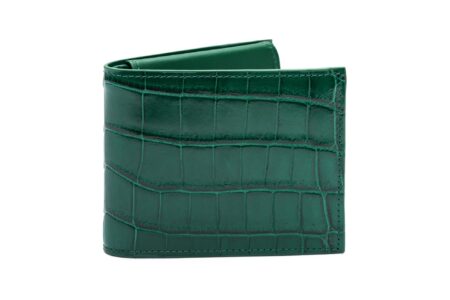 Portafoglio uomo mid coccodrillo verde emerald