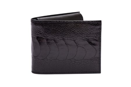 Portafoglio uomo mid zampa struzzo nero